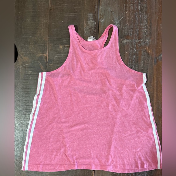 Adidas Pink Racerback Tank Top with Side Stripes Women’s Medium  EUC - Picture 1 of 4